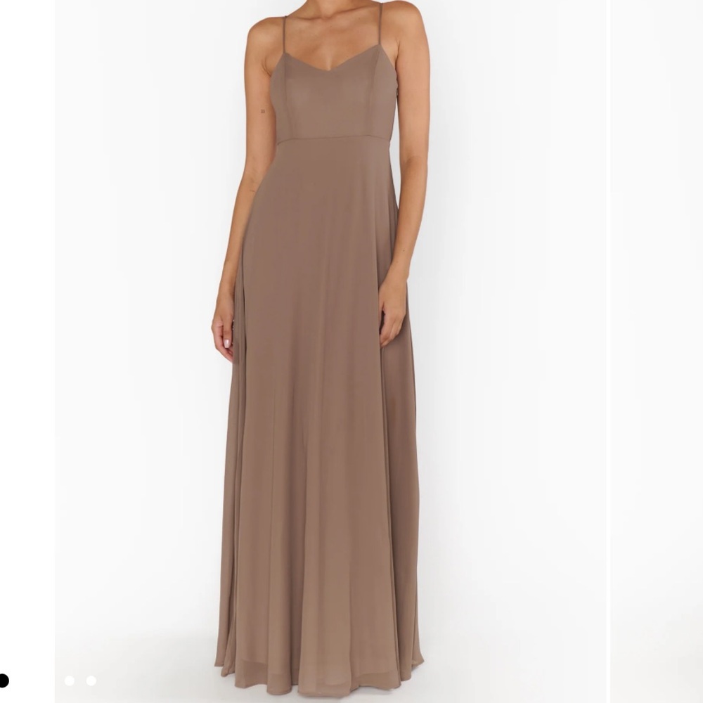 Show Me Your MuMu Faith Spaghetti Strap Maxi Dress Size:L NWT Color:Dune